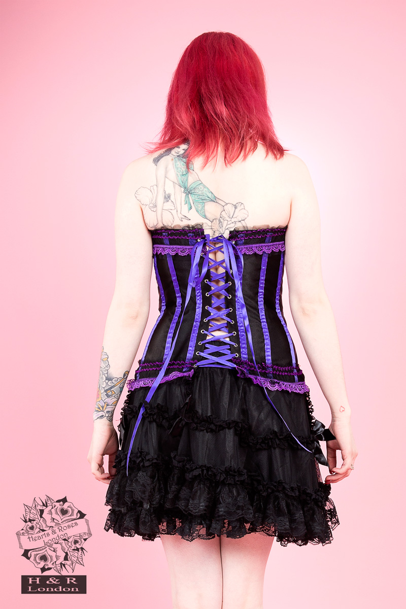 Purple Burlesque Satin Corset